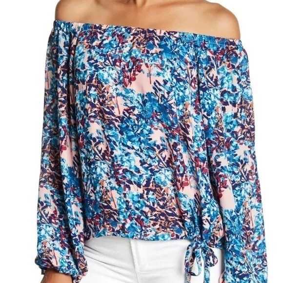 Parker Off Shoulders Floral Print English Garden Top Size XS - Picture 1 of 9